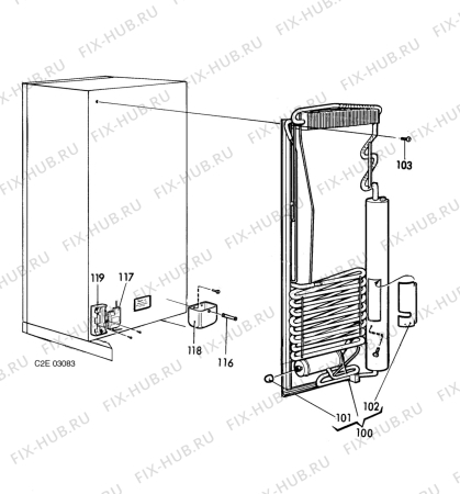 Взрыв-схема холодильника Electrolux RGE400 - Схема узла C20 Cold, User manual E